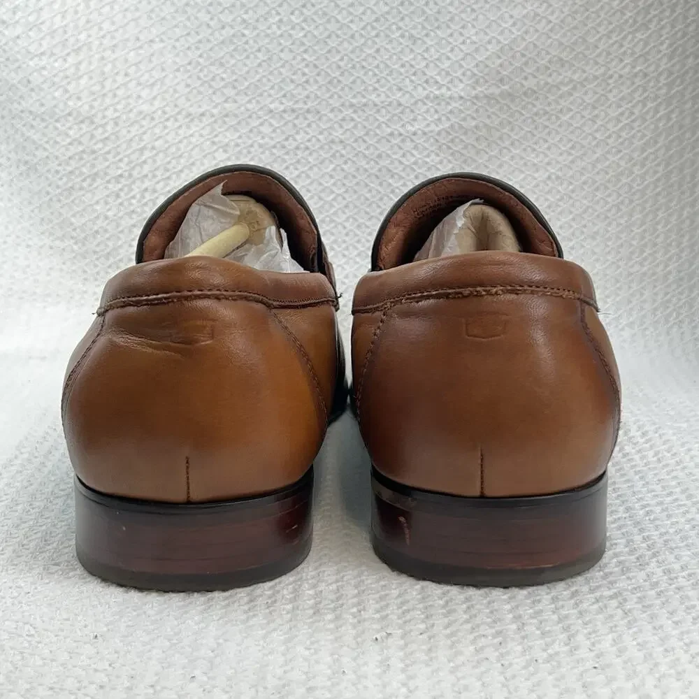 Florsheim Men’s 15184-221 Leather Bit Loafers Cognac Brown 11D Dress Shoes